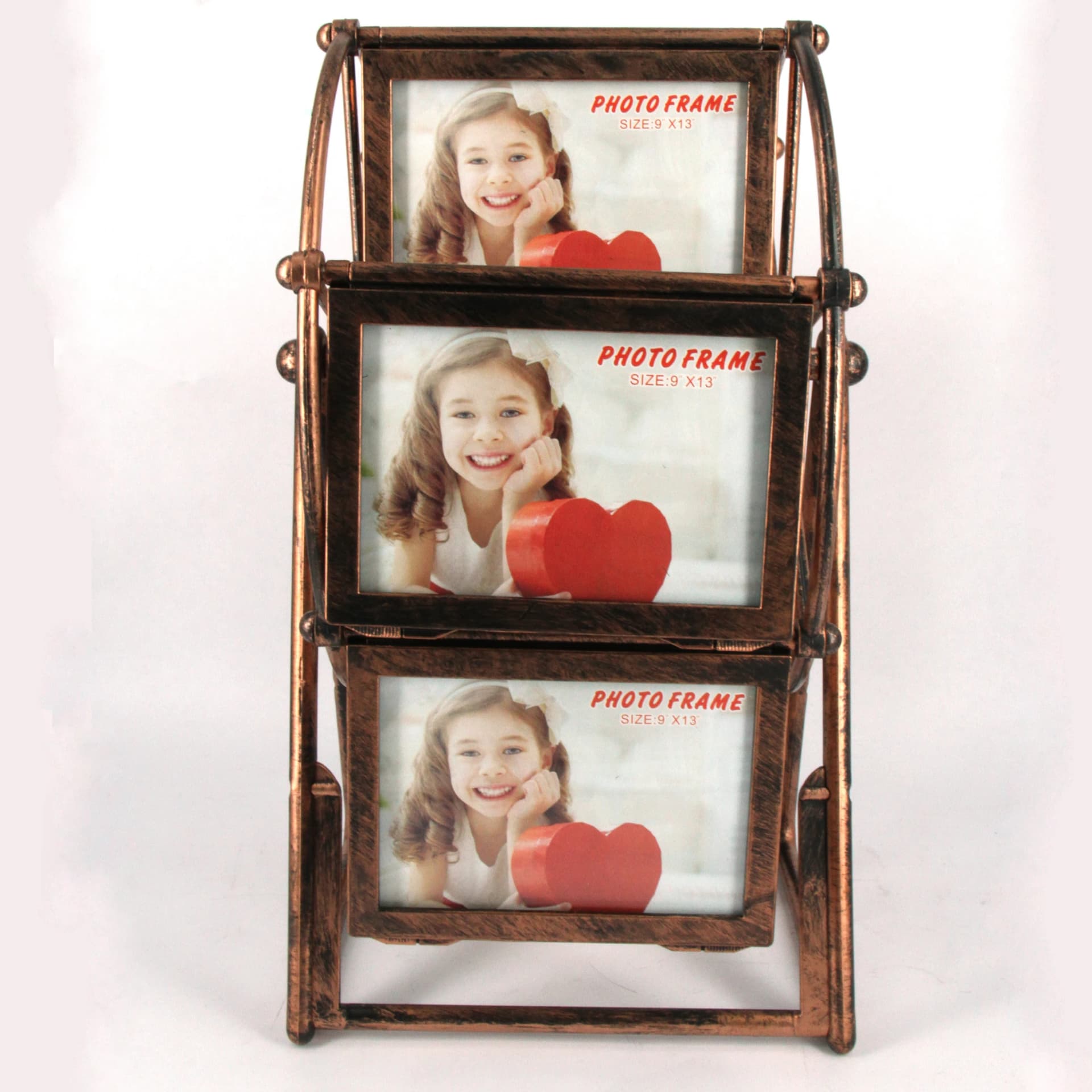 Bronze suspended collage frame for photos