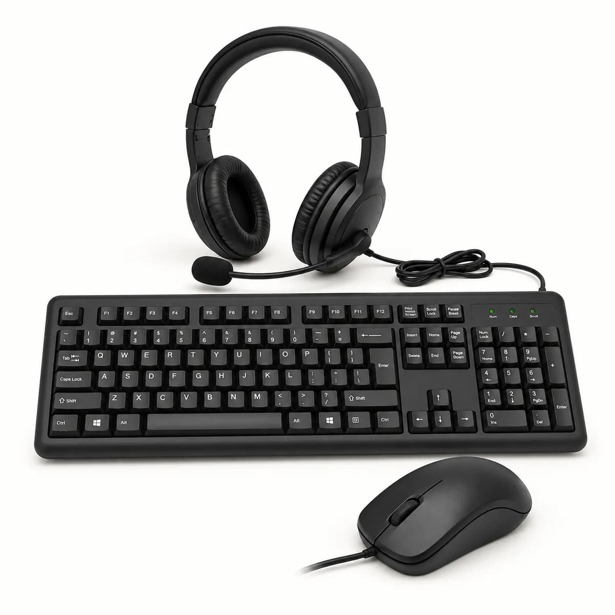 Set tasata, casti si mous