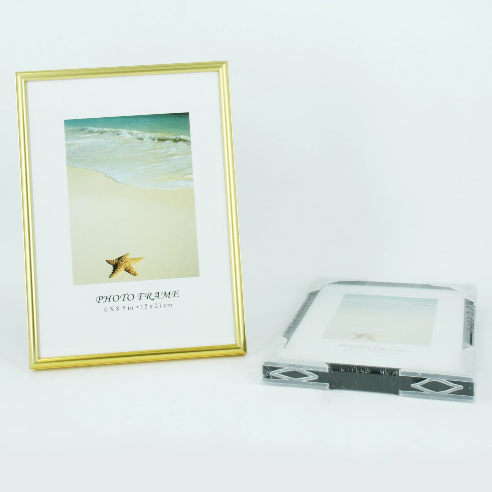 Ramă foto aluminiu 15×21 cm, auriu