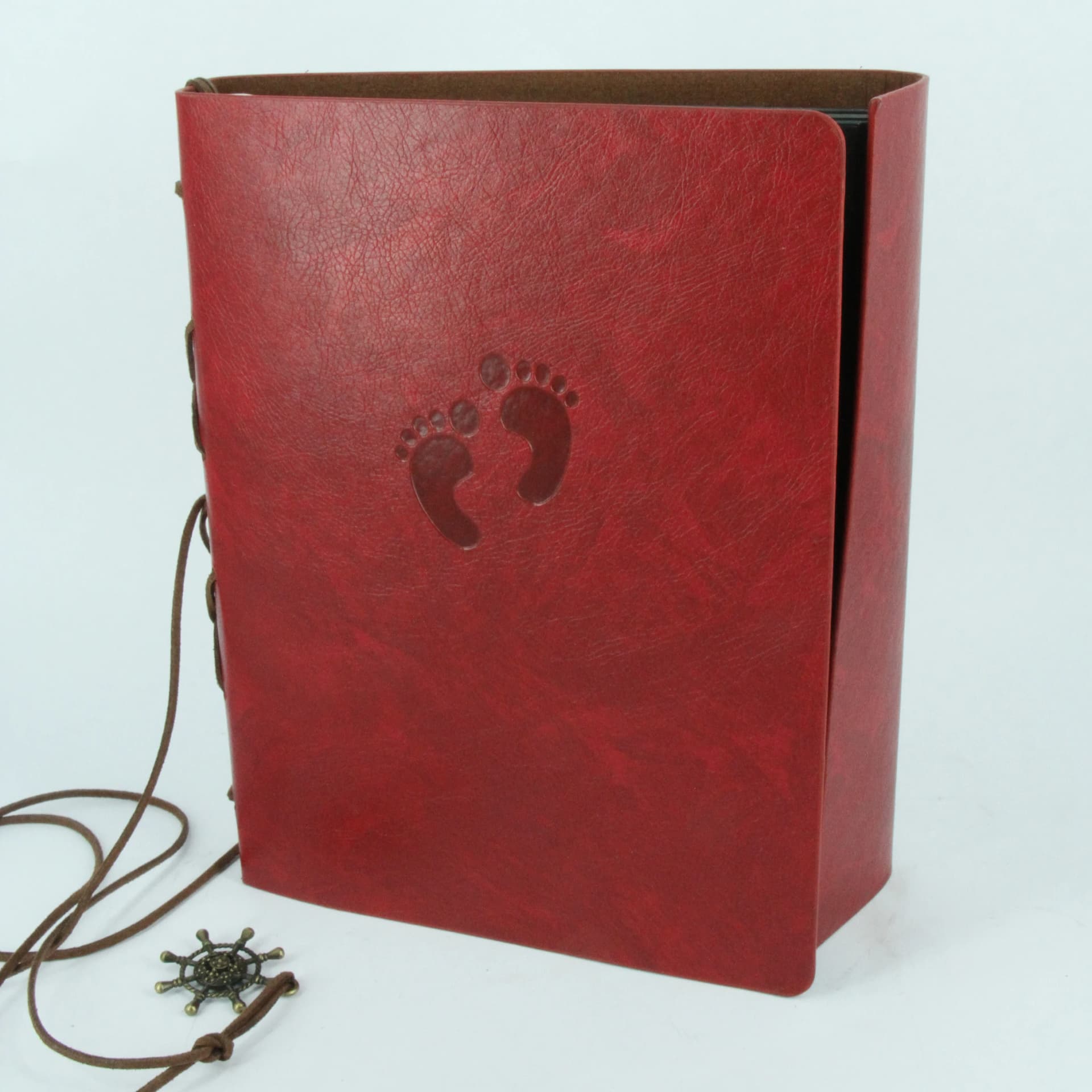 Vintage red photo album for gluing, pictures up to 13×18 cm
