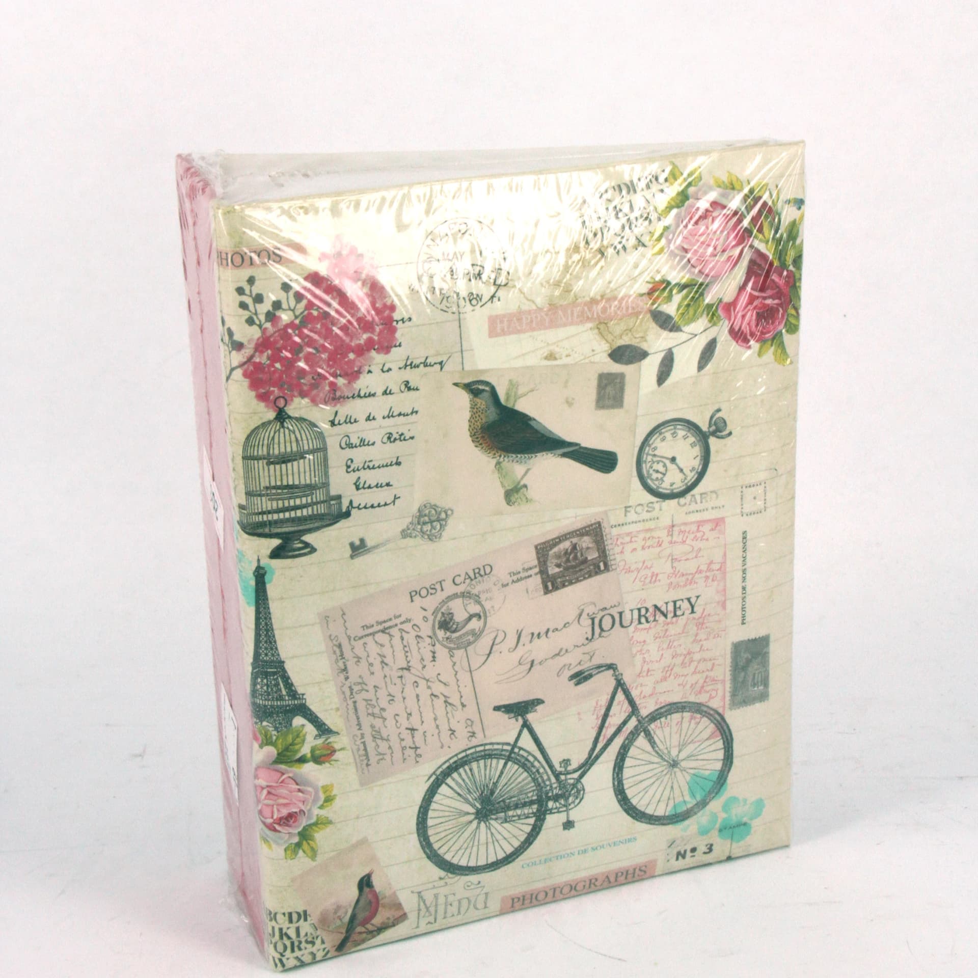 Album foto vintage floral cu bicicletă, 100 de poze 10×15 cm