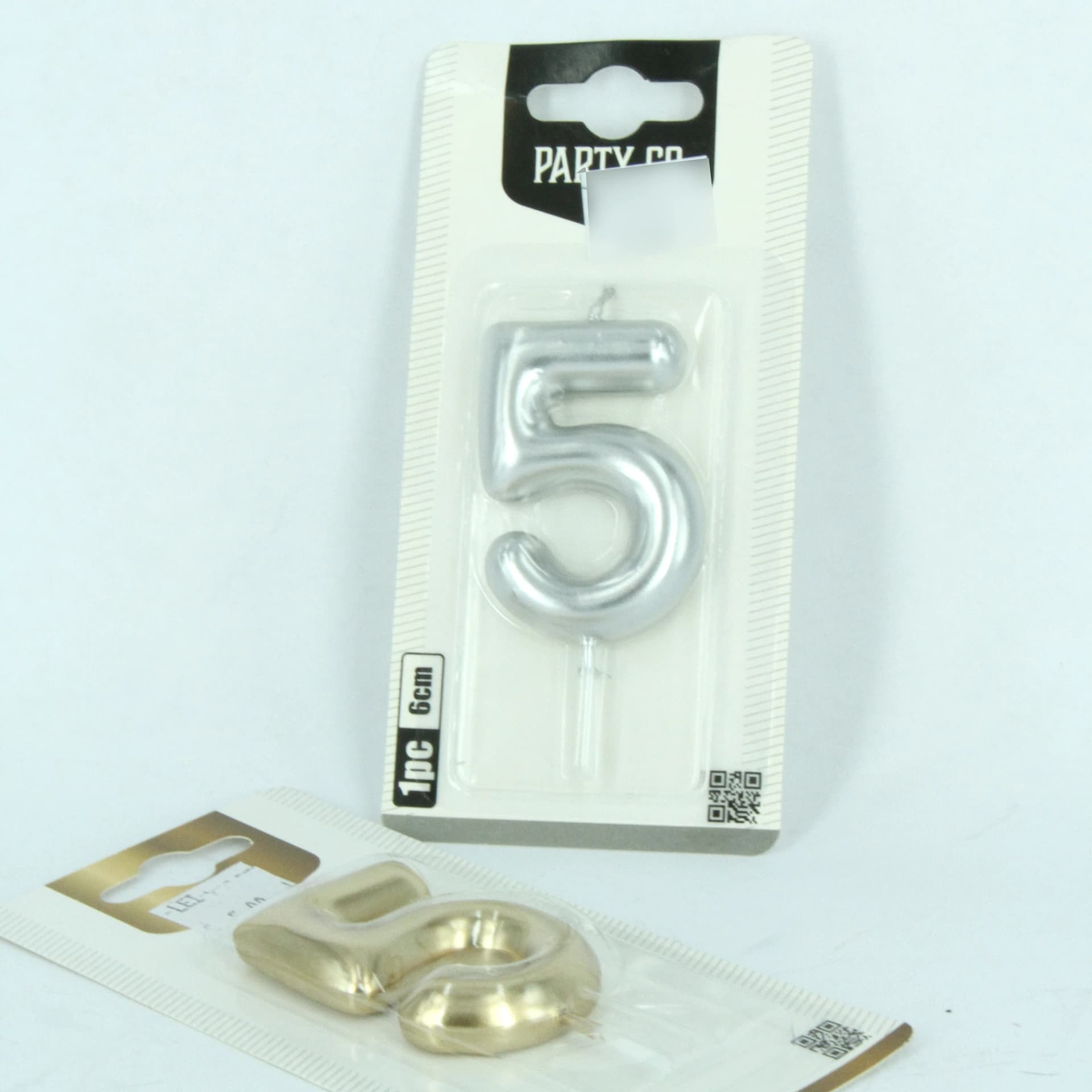 Anniversary candle number 5, silver