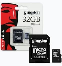 Kingston 32GB microSDHC card with SD adapter
